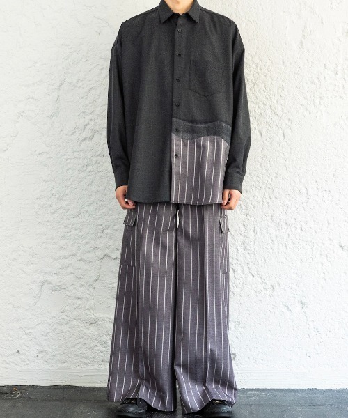 Enharmonic TAVERN（エンハーモニックタヴァーン）の「Needle punch shirt（シャツ/ブラウス・メンズ・グレー/ブラック・44/46/48）」の4枚目の写真