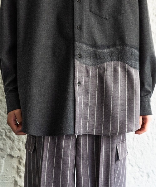 Enharmonic TAVERN（エンハーモニックタヴァーン）の「Needle punch shirt（シャツ/ブラウス・メンズ・グレー/ブラック・44/46/48）」の18枚目の写真