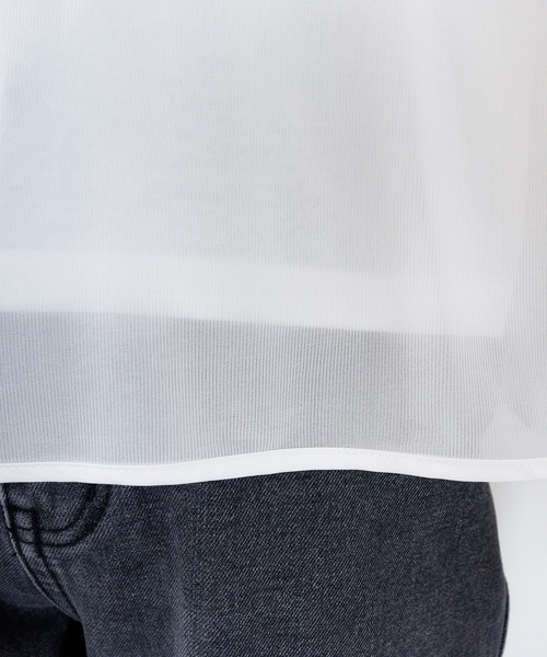 hunch（ハンチ）の「hunch シアー×２０TR天竺　レイヤードシアープルオーバー（Tシャツ/カットソー・レディース・ブラック/オフホワイト・FREE）」の16枚目の写真
