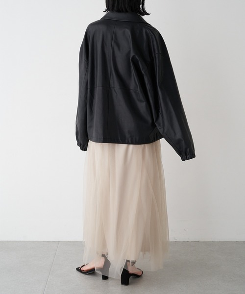 SHENERY（シーナリー）の「フェイクレザーコーチジャケット（その他アウター・レディース・ブラック/アイボリー・FREE）」の19枚目の写真