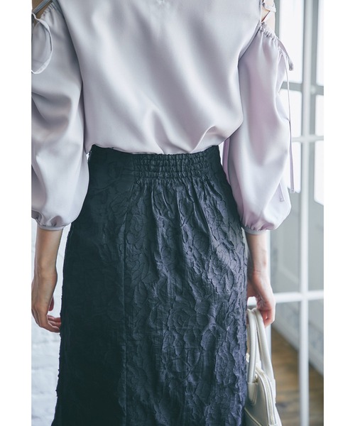 tocco closet(トッコ クローゼット)の「フラワーオーガンジージャカードマーメイドスカート(スカート・レディース・ブラック・M)」の8枚目の写真
