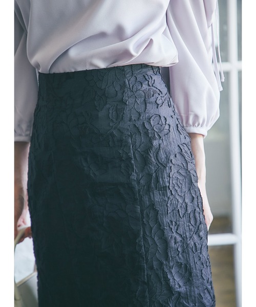 tocco closet(トッコ クローゼット)の「フラワーオーガンジージャカードマーメイドスカート(スカート・レディース・ブラック・M)」の5枚目の写真