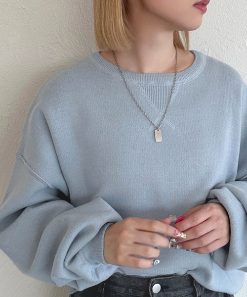 apres jour mignon(アプレジュールミニョン)の「スウェットライクニット【ZOZOTOWN限定アイテム】(ニット/セーター・レディース・レッド/ブルー/グレー/ブラック/グリーン/アイボリー/スミクロ・フリー/X-LARGE)」の6枚目の写真
