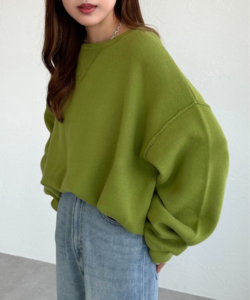 apres jour mignon(アプレジュールミニョン)の「スウェットライクニット【ZOZOTOWN限定アイテム】(ニット/セーター・レディース・レッド/ブルー/グレー/ブラック/グリーン/アイボリー/スミクロ・フリー/X-LARGE)」の5枚目の写真