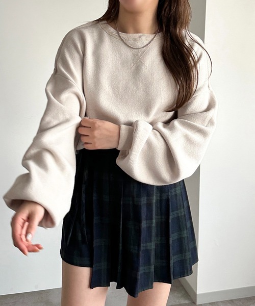 apres jour mignon(アプレジュールミニョン)の「スウェットライクニット【ZOZOTOWN限定アイテム】(ニット/セーター・レディース・レッド/ブルー/グレー/ブラック/グリーン/アイボリー/スミクロ・フリー/X-LARGE)」の1枚目の写真