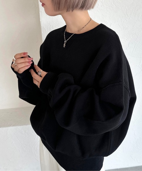 apres jour mignon(アプレジュールミニョン)の「スウェットライクニット【ZOZOTOWN限定アイテム】(ニット/セーター・レディース・レッド/ブルー/グレー/ブラック/グリーン/アイボリー/スミクロ・フリー/X-LARGE)」の3枚目の写真