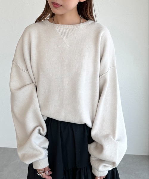 apres jour mignon(アプレジュールミニョン)の「スウェットライクニット【ZOZOTOWN限定アイテム】(ニット/セーター・レディース・レッド/ブルー/グレー/ブラック/グリーン/アイボリー/スミクロ・フリー/X-LARGE)」の11枚目の写真