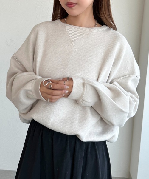 apres jour mignon(アプレジュールミニョン)の「スウェットライクニット【ZOZOTOWN限定アイテム】(ニット/セーター・レディース・レッド/ブルー/グレー/ブラック/グリーン/アイボリー/スミクロ・フリー/X-LARGE)」の12枚目の写真