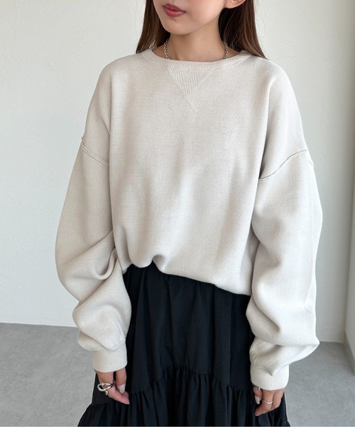 apres jour mignon(アプレジュールミニョン)の「スウェットライクニット【ZOZOTOWN限定アイテム】(ニット/セーター・レディース・レッド/ブルー/グレー/ブラック/グリーン/アイボリー/スミクロ・フリー/X-LARGE)」の13枚目の写真
