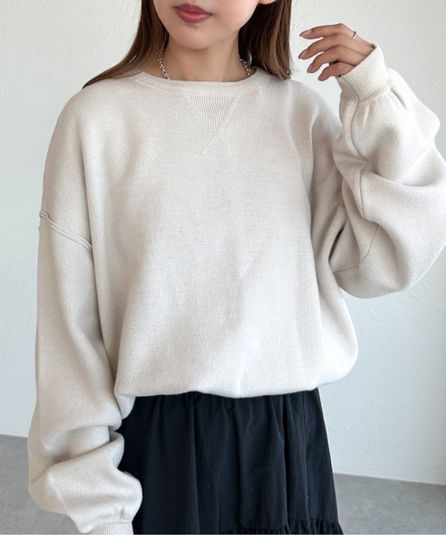 apres jour mignon(アプレジュールミニョン)の「スウェットライクニット【ZOZOTOWN限定アイテム】(ニット/セーター・レディース・レッド/ブルー/グレー/ブラック/グリーン/アイボリー/スミクロ・フリー/X-LARGE)」の14枚目の写真
