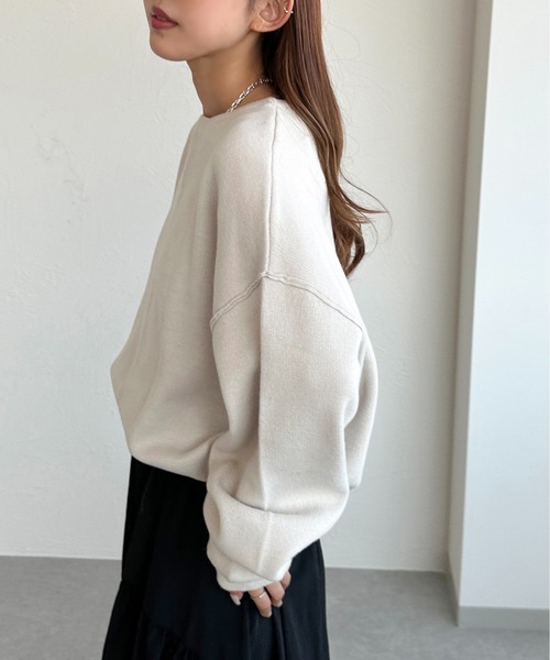 apres jour mignon(アプレジュールミニョン)の「スウェットライクニット【ZOZOTOWN限定アイテム】(ニット/セーター・レディース・レッド/ブルー/グレー/ブラック/グリーン/アイボリー/スミクロ・フリー/X-LARGE)」の15枚目の写真