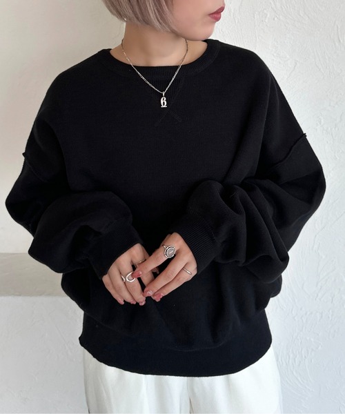 apres jour mignon(アプレジュールミニョン)の「スウェットライクニット【ZOZOTOWN限定アイテム】(ニット/セーター・レディース・レッド/ブルー/グレー/ブラック/グリーン/アイボリー/スミクロ・フリー/X-LARGE)」の20枚目の写真