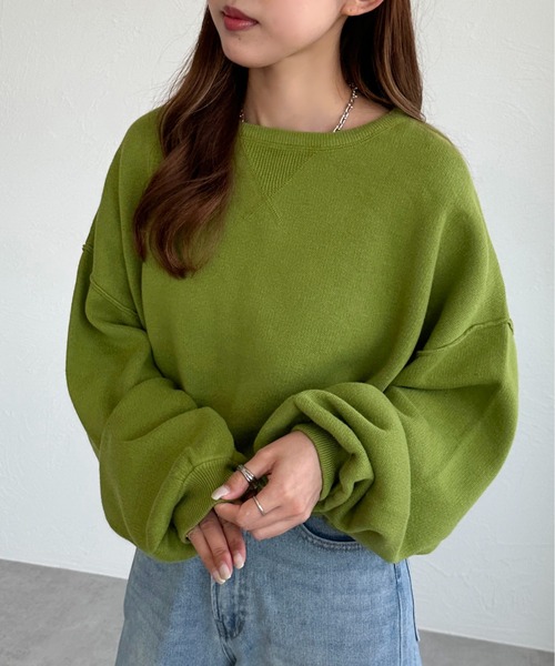 apres jour mignon(アプレジュールミニョン)の「スウェットライクニット【ZOZOTOWN限定アイテム】(ニット/セーター・レディース・レッド/ブルー/グレー/ブラック/グリーン/アイボリー/スミクロ・フリー/X-LARGE)」の9枚目の写真