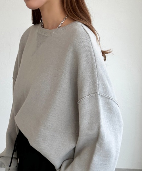 apres jour mignon(アプレジュールミニョン)の「スウェットライクニット【ZOZOTOWN限定アイテム】(ニット/セーター・レディース・レッド/ブルー/グレー/ブラック/グリーン/アイボリー/スミクロ・フリー/X-LARGE)」の8枚目の写真