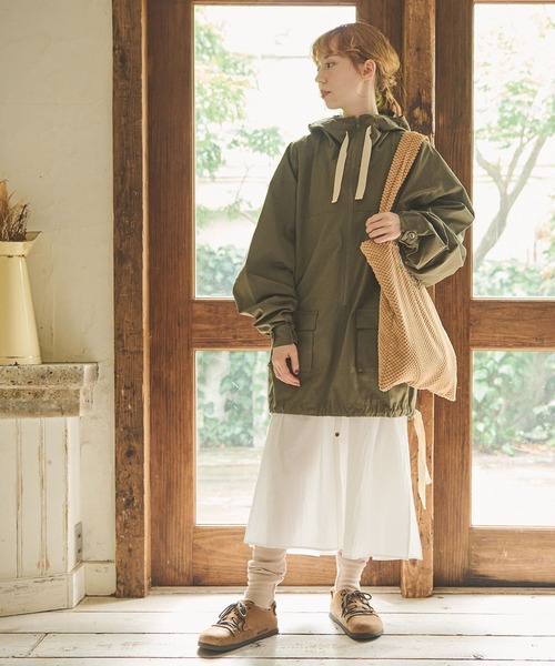 Crisp(クリスプ)の「コットンオーバーアノラックフーディー(マウンテンパーカー・レディース・カーキ/オリーブ・FREE)」の5枚目の写真