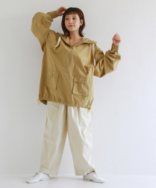 Crisp(クリスプ)の「コットンオーバーアノラックフーディー(マウンテンパーカー・レディース・カーキ/オリーブ・FREE)」の13枚目の写真