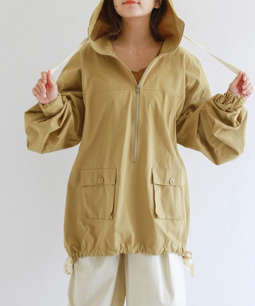 Crisp(クリスプ)の「コットンオーバーアノラックフーディー(マウンテンパーカー・レディース・カーキ/オリーブ・FREE)」の18枚目の写真