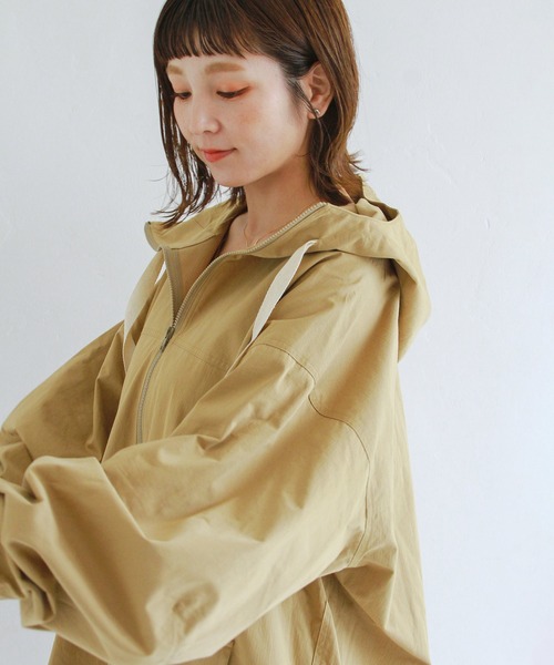 Crisp(クリスプ)の「コットンオーバーアノラックフーディー(マウンテンパーカー・レディース・カーキ/オリーブ・FREE)」の20枚目の写真