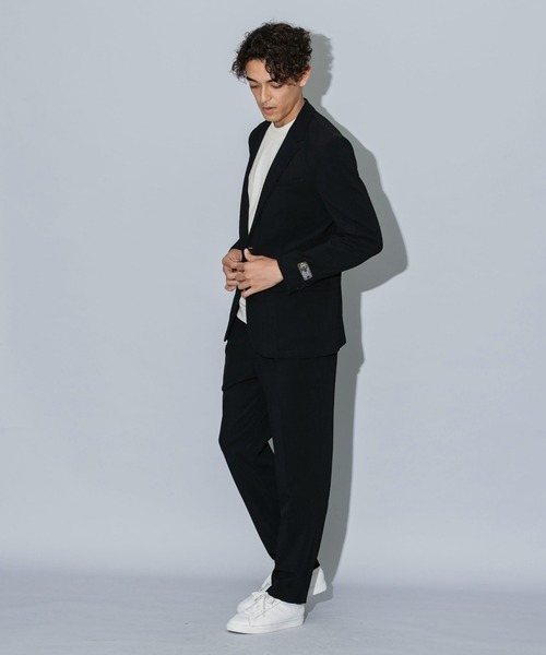 NANO universe（ナノユニバース）の「｢Damerino｣ スーパーストレッチトリコット セットアップ / ジャケット＆パンツ（セットアップ・メンズ・ブラック/ネイビー/ベージュ・S/M/L/XL）」の8枚目の写真