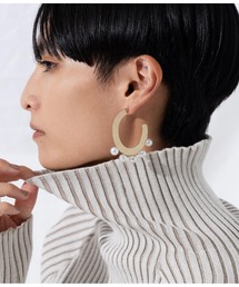 Settimissimo | ITALYパール付ゴールド/シルバーサークルピアス(ピアス（両耳用）)