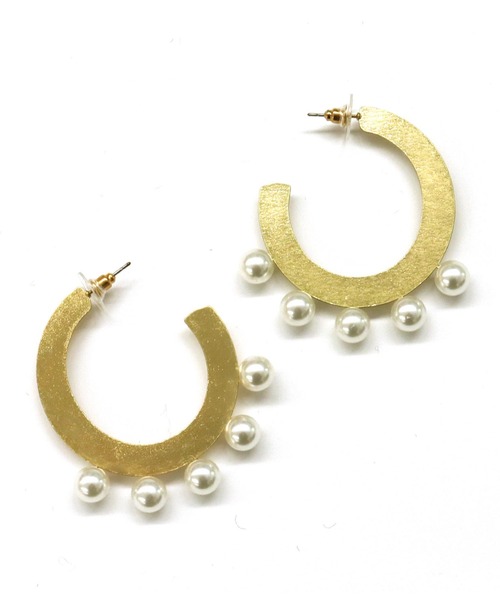 Settimissimo(セッティミッシモ)の「ITALYパール付ゴールド/シルバーサークルピアス(ピアス(両耳用)・レディース・ゴールド/シルバー・FREE)」の8枚目の写真