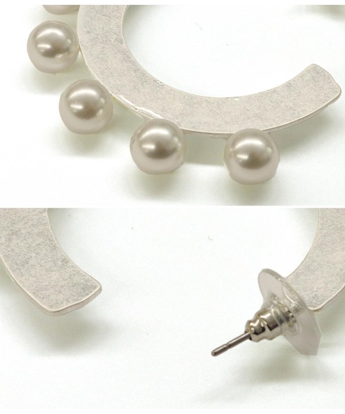 Settimissimo(セッティミッシモ)の「ITALYパール付ゴールド/シルバーサークルピアス(ピアス(両耳用)・レディース・ゴールド/シルバー・FREE)」の9枚目の写真