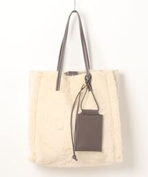 【cooco】ポーチ付リバーシブルムートン風2WAYバッグ(836316)