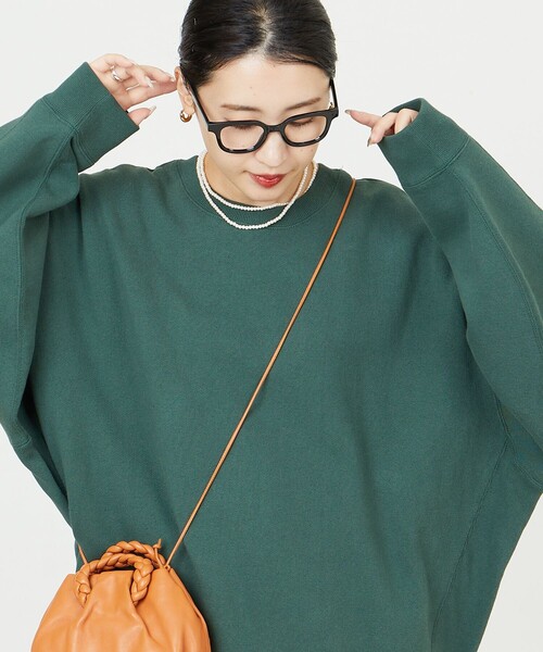 FREAK'S STORE（フリークスストア）の「WEB限定　ヘビーウェイト クルーネック スウェット（スウェット・レディース・ブルー/ナチュラル/ピンク/ブラック/マスタード/グリーン/グレー/ライトグレー/サックスブルー/オレンジ/その他15/その他9・ﾌﾘ-）」の6枚目の写真