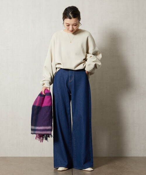 FREAK'S STORE（フリークスストア）の「WEB限定　ヘビーウェイト クルーネック スウェット（スウェット・レディース・ブルー/ナチュラル/ピンク/ブラック/マスタード/グリーン/グレー/ライトグレー/サックスブルー/オレンジ/その他15/その他9・ﾌﾘ-）」の15枚目の写真