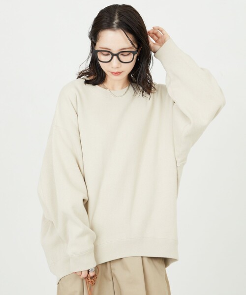 FREAK'S STORE（フリークスストア）の「WEB限定　ヘビーウェイト クルーネック スウェット（スウェット・レディース・ブルー/ナチュラル/ピンク/ブラック/マスタード/グリーン/グレー/ライトグレー/サックスブルー/オレンジ/その他15/その他9・ﾌﾘ-）」の16枚目の写真