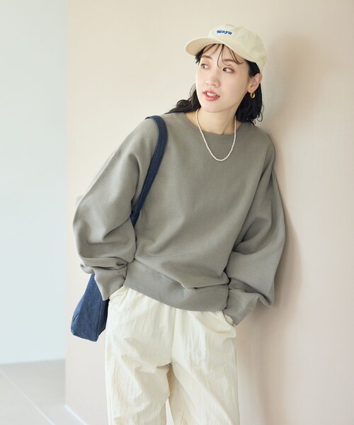 FREAK'S STORE（フリークスストア）の「WEB限定　ヘビーウェイト クルーネック スウェット（スウェット・レディース・ブルー/ナチュラル/ピンク/ブラック/マスタード/グリーン/グレー/ライトグレー/サックスブルー/オレンジ/その他15/その他9・ﾌﾘ-）」の19枚目の写真