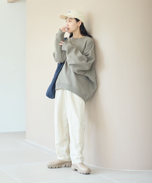 FREAK'S STORE（フリークスストア）の「WEB限定　ヘビーウェイト クルーネック スウェット（スウェット・レディース・ブルー/ナチュラル/ピンク/ブラック/マスタード/グリーン/グレー/ライトグレー/サックスブルー/オレンジ/その他15/その他9・ﾌﾘ-）」の21枚目の写真