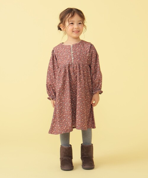 BEAMS mini(ビームスミニ)の「BEAMS mini / フラワー コーデュロイ ワンピース 23FW (90~150cm)(ワンピース・キッズ・レッド系その他2/サックスブルー/ホワイト系その他5・110/130/150/140/120/100/90)」の3枚目の写真