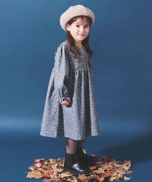 BEAMS mini(ビームスミニ)の「BEAMS mini / フラワー コーデュロイ ワンピース 23FW (90~150cm)(ワンピース・キッズ・レッド系その他2/サックスブルー/ホワイト系その他5・110/130/150/140/120/100/90)」の15枚目の写真