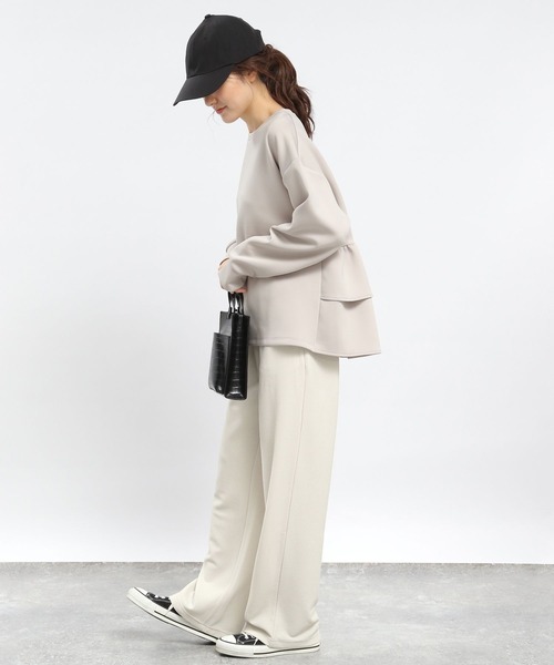 GLOBAL WORK Smile Seed Store(グローバルワーク スマイルシードストア)の「【WEB限定】フクレジャガードイージーパンツ/979831(その他パンツ・レディース・ネイビー/アイボリー/ブラック・LARGE/MEDIUM/X-LARGE/SMALL)」の5枚目の写真