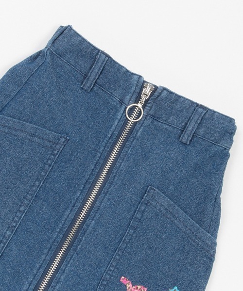 X-girl Stages（エックスガールステージス）の「マエファスナー台形スカート（スカート・キッズ・ライトブルー/ブラック/ネイビー・100cm/110cm/120cm/130cm/140cm/90cm）」の10枚目の写真