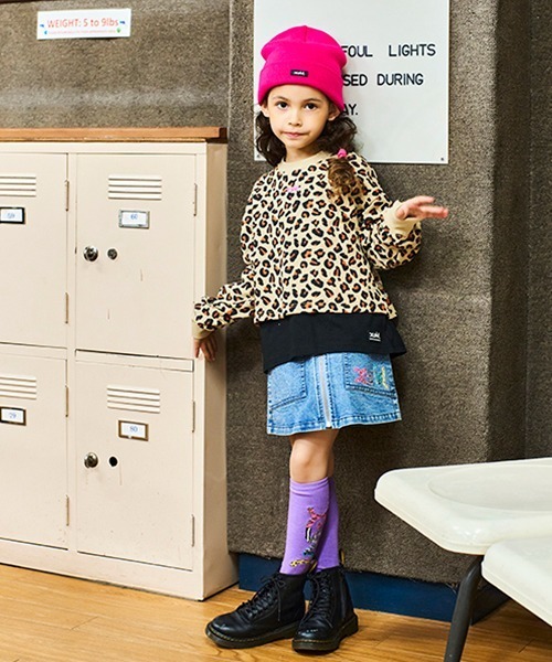 X-girl Stages（エックスガールステージス）の「マエファスナー台形スカート（スカート・キッズ・ライトブルー/ブラック/ネイビー・100cm/110cm/120cm/130cm/140cm/90cm）」の19枚目の写真