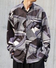 【MinoriTY】マルチプリント総柄ビッグシルエットシャツ オーバーサイズ ビッグシルエット ルーズフィット メンズ 秋服