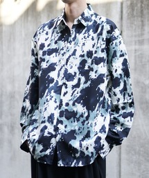 【MinoriTY】マルチプリント総柄ビッグシルエットシャツ オーバーサイズ ビッグシルエット ルーズフィット メンズ 秋服