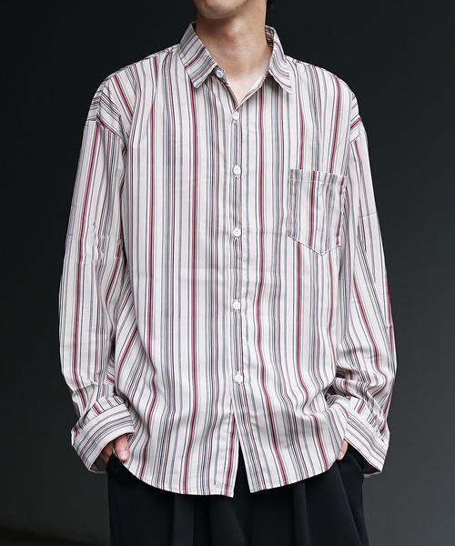 MinoriTY(マイノリティ)の「【MinoriTY】マルチプリント総柄ビッグシルエットシャツ オーバーサイズ ビッグシルエット ルーズフィット メンズ 秋服(シャツ/ブラウス・メンズ・ブラック/ホワイト×ブラック/マルチ/アニマル/ネイビー/ホワイト/グリーン/ダークブラック/ブルー/ストライプ/ゼブラ/ブルーグリーン/レオパード/ライトブラック/アイボリー/イエロー/クリアブラック/ダークグリーン/サファリグリーン/ピンク・M/L)」の20枚目の写真