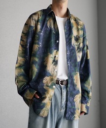 【MinoriTY】マルチプリント総柄ビッグシルエットシャツ オーバーサイズ ビッグシルエット ルーズフィット メンズ 秋服