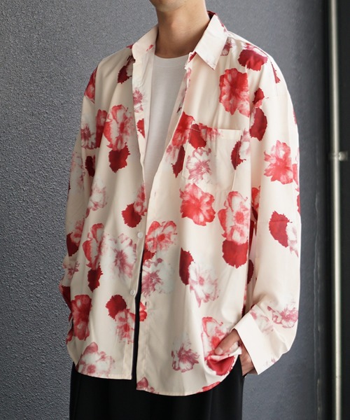 MinoriTY(マイノリティ)の「【MinoriTY】マルチプリント総柄ビッグシルエットシャツ オーバーサイズ ビッグシルエット ルーズフィット メンズ 秋服(シャツ/ブラウス・メンズ・ブラック/ホワイト×ブラック/マルチ/アニマル/ネイビー/ホワイト/グリーン/ダークブラック/ブルー/ストライプ/ゼブラ/ブルーグリーン/レオパード/ライトブラック/アイボリー/イエロー/クリアブラック/ダークグリーン/サファリグリーン/ピンク・M/L)」の15枚目の写真