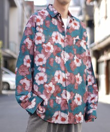 【MinoriTY】マルチプリント総柄ビッグシルエットシャツ オーバーサイズ ビッグシルエット ルーズフィット メンズ 秋服