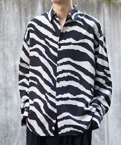 MinoriTY】マルチプリント総柄ビッグシルエットシャツ オーバーサイズ