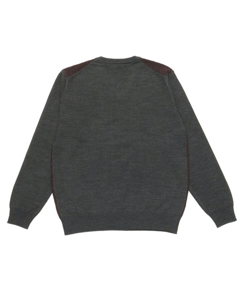 TOKYO SHIRTS（トウキョウシャツ）の「ヘリンボーン ベーシック ニットセーター（ニット/セーター・メンズ・チャコール/ネイビー・M/L/LL）」の3枚目の写真