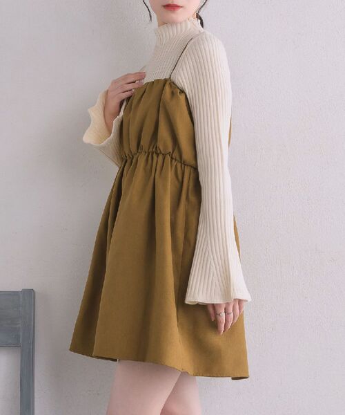 RETRO GIRL（レトロガール）の「ギャザーミニOP（ワンピース・レディース・ブラック/ライトグレー/イエロー・FREE）」の3枚目の写真