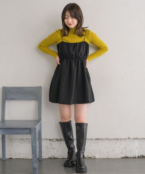 RETRO GIRL（レトロガール）の「ギャザーミニOP（ワンピース・レディース・ブラック/ライトグレー/イエロー・FREE）」の20枚目の写真