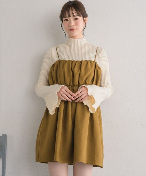 RETRO GIRL（レトロガール）の「ギャザーミニOP（ワンピース・レディース・ブラック/ライトグレー/イエロー・FREE）」の16枚目の写真