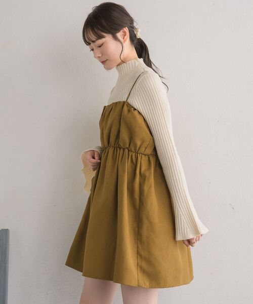 RETRO GIRL（レトロガール）の「ギャザーミニOP（ワンピース・レディース・ブラック/ライトグレー/イエロー・FREE）」の14枚目の写真