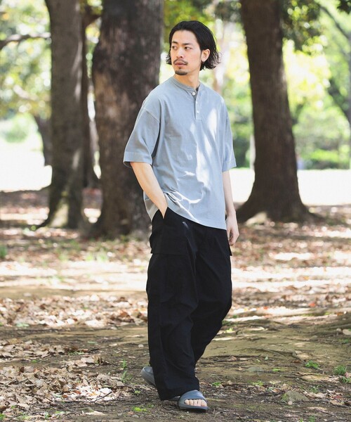 Healthknit（ヘルスニット）の「Healthknit × B:MING by BEAMS / 別注 ピグメント ヘンリーネック Tシャツ（Tシャツ/カットソー・メンズ・ピンク/ブラック系その他4・SMALL/X-LARGE/LARGE/MEDIUM）」の4枚目の写真